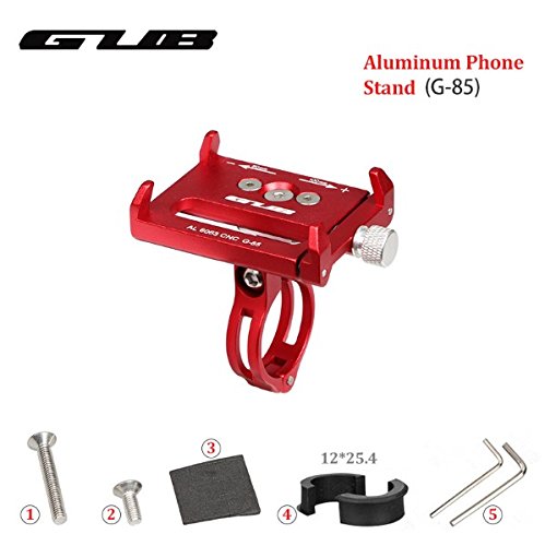 GUB G-85 Bike CNC Phone Holder 3.5-6.2 inch Phone Mount Support GPS Case Bicycle Motorcycle Handlebar Extender-Red