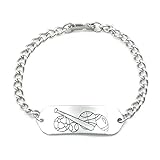Sports Child ID Bracelet IDB-08 - Stainless Steel - Non Allergenic