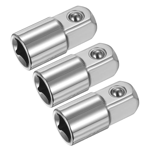 sourcing map 3pcs Impact Socket Adapter 3/8" Female to 1/2" Male Square Drive Increaser Standard SAE Converter Impact Driver Ratchet Wrench Breaker Bar Conversion, Silver
