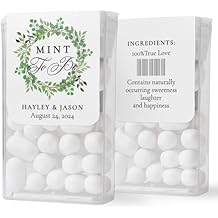 Mint to Be Wedding Favors Labels for Tic Tac, Greenery Foliage Personalized Tic TACS Labels Stickers for Bridal Shower Favors, Wedding Mints Labels for Favors, Pack of 25, 50, 75 Plus