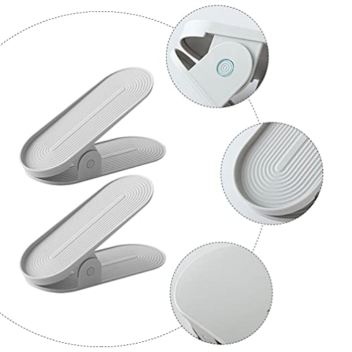 Cabilock Shoe Display Stand 2Pcs Shoe Slots Organizer Adjustable Shoe Stacker Space Saver Double Layer Stack Shoe Rack Slipper Holder For Home Closet Shop Display Shoe Storage Rack #TOP4