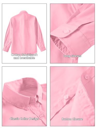 Image of DHTS Boys' Dress Shirts Toddle Boy Long Sleeve Uniform Shirt for Kids