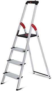 Ladder Step Ladders Household Aluminum Stepladders 3/4 Step Ladder Folding Step Stool with Convenient Tool Handgrip Lightweight Ladders for Indoor(4 Step Ladder)