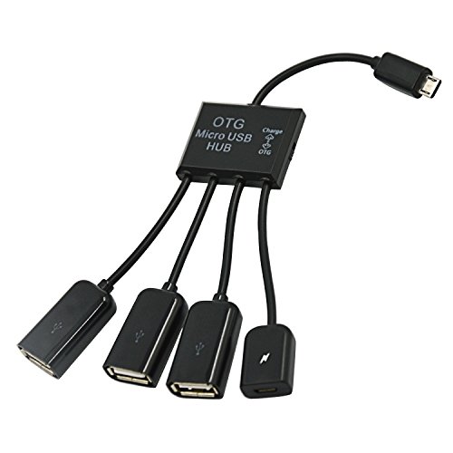Cablecc Micro USB Host OTG 3 Port Hub Adapter Kabel mit Strom für Galaxy S5 i9600 Note3 N9000 Handy & Tablet