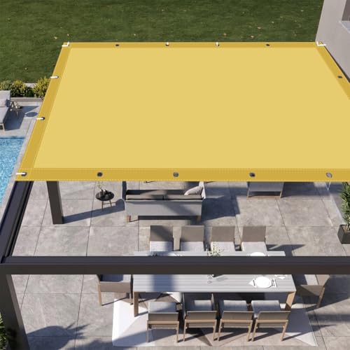 Voile d'ombrage 200 x 395 cm jaune sable imperméable extérieur - 2