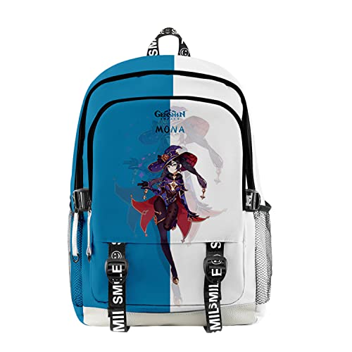 WXXTGI Mochila,Genshin Impact Mona Bolsa Bookbag Anime Escolar Cartoon Estudiantes Game Figura Cosplay Animado NiñAs