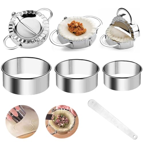 NAROSEBE 7 Stück Ravioli Former Edelstahl Ravioli Dumpling Maker Former Raviolirad Ausstecher Set Rund Dumpling Cutter Teigtaschenformer Ravioliformer Set Mit Holzgriff für Dumpling machen NAROSEBE 7 Stück Ravioli Former Edelstahl Ravioli Dumpling Maker Former Raviolirad Ausstecher Set Rund Dumpling Cutter Teigtaschenformer Ravioliformer Set Mit Holzgriff für Dumpling machen