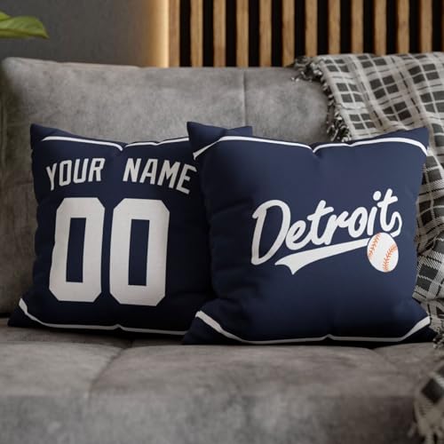 ANTKING Detroit Throw Pillow Custom Name and Number for Men Women Boy Personalized Gift
