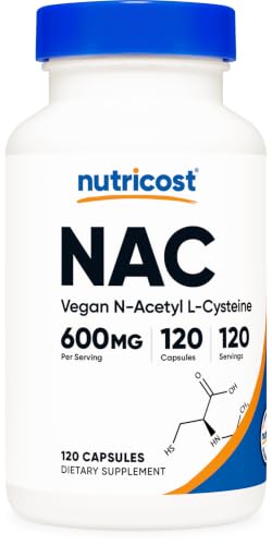Nutricost N-Acetyl L-Cysteine (NAC) 600mg 120 Vegetarian Capsules