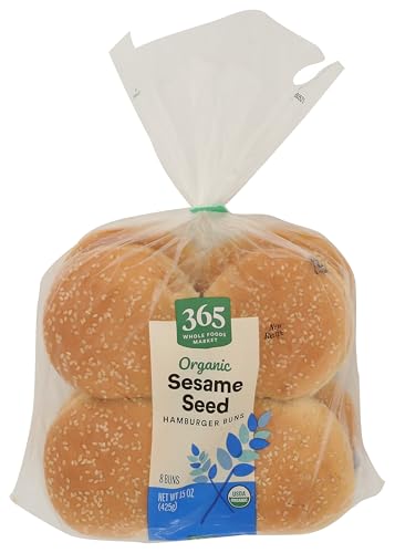 365 by Whole Foods Market Organic Sesame Hamburger Buns, 15 OZ