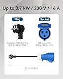 RamTouch Fly Lead Socket Converter (16A Schuko Plug to 32A CEE Socket, 50cm, IP44, Max. 16A, 3G2.5mm²) - CEE Adapter for Portable EV Charger, Mobile Wallbox, and Mobile EV Charging Station - Image 2