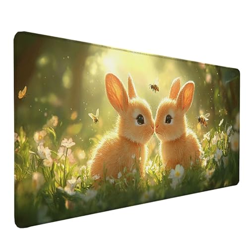 Tapis de souris XXL lapin crée un bureau cosy et ordonné
