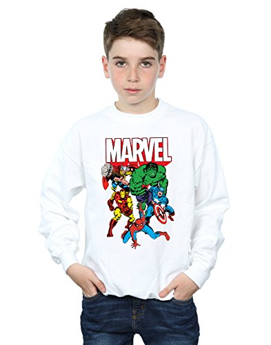 Marvel Boys Hero Group Sweatshirt White 12-13 years