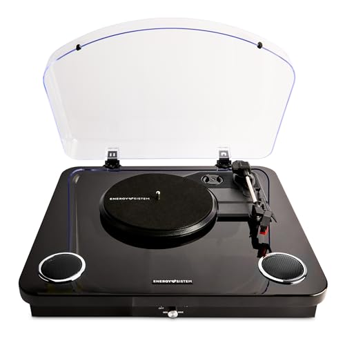 Energy Sistem Blackspin – Tocadiscos (10W, vinilos, RCA, Puerto USB, Bluetooth, Bluetooth out, bambú)