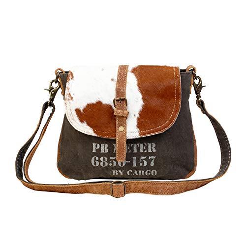 Cargo 157 Upcycled Canvas and Genuine Hair-On Leather Trim Crossbody Bag2