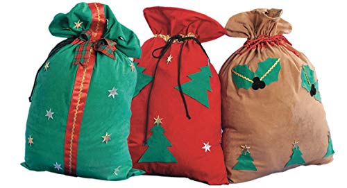 chiber Disfraces 3 Sacchi Gigante Santa 75 x 55 cm Padre Sacchetti Natale