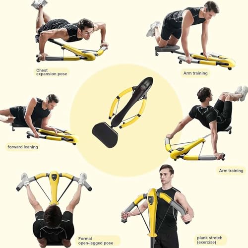 4-In-1 Multi-functional Rowing Machine, Strength Training Dragonfly Machine, Multifunctional Abdominal Muscle Roller, Multi-position Adjustable, 4 Data Monitoring, Non-slip Grip, for Home, Gym red - Image 5