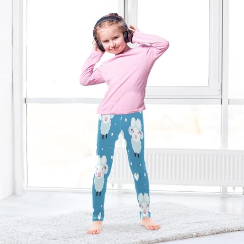 Bolaz Toddler Girls Leggings Printed Yoga Pants Leggings Heart White Sheep for Kids4