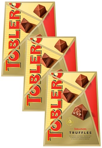 Toblerone Truffles, Milk Chocolate with Honey and Almond Nougat Filling, Established in Switzerland, Christmas Treat for Gifting, 180g (Pack of 3)