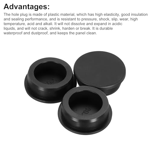 Image of MECCANIXITY 3pcs T-Shaped Silicone Plugs 39.3mm 1-1 /2 Inch Dia Snap in Plug Hole Seal Cover Round Rubber Stopper for Kitchen Rubber Bulkheads Waterproof Sealing Plugs Black
