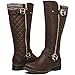 GLOBALWIN Women's Quilted Knee-High Boots Fall Winter Fashion Riding Brown Boots For Women Size 9M