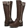GLOBALWIN Women's Quilted Knee-High Fashion Dressy Riding Boots