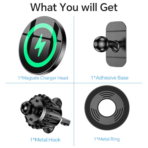 Coolpow MagSafe Wireless Charging Car Mount (Dashboard & Vent) — view 9