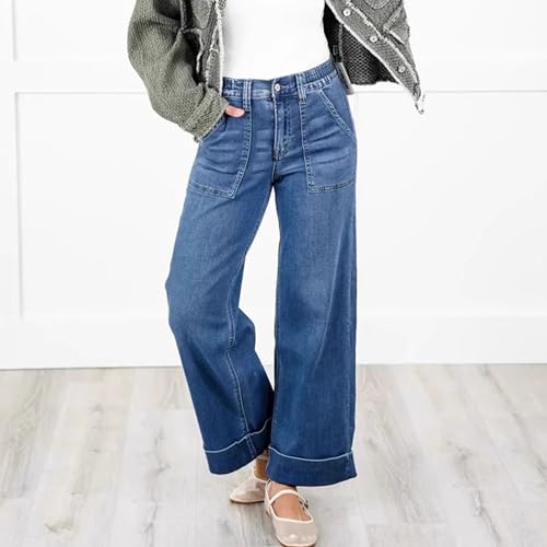 Wide Leg Jeans Woman Straight High Waisted Jeans 90s Y2k Flap Pocket Carpenter Cargo Pants for Women 2025 Trendy3