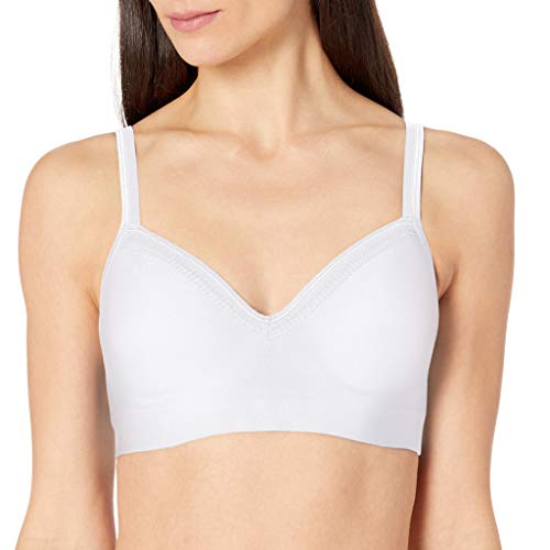 Hanes Women's Comfort Evolution Lace Wirefree Bra, White, Large