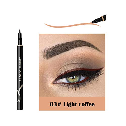 Cat Eye Makeup Waterproof Neon Colorful Liquid Eyeliner Pen Make Up Comestics Long-lasting Black Eye Liner Pencil Makeup Tools (light coffee)