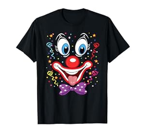 Clown Karneval Kostüm Clownskostüm Clowns Fasching Konfetti T-Shirt