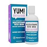 NovaFerrum Yum 16 Fl Oz | Multivitamin with Iron for Ages 4 & Up | Gluten Free Certified | Sugar Free | Raspberry Grape