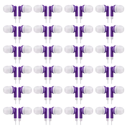 CN-Outlet Wholesale Bulk Eearbuds Headphones 100 Pack for Kids,Classroom,Labs,Students and Adults(Purple)