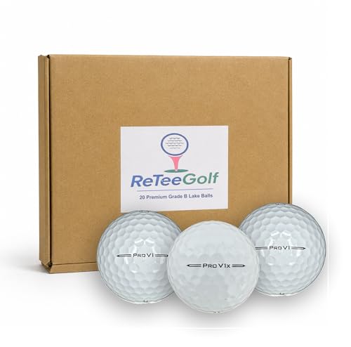 ReTee Golf 20 Used ProV1 / ProV1x Mix | Grade B | Recycled Lake Golf Balls | Used Golf Balls | Premium Golf Ball Set for Practice Range Play | Premium Used Balls Brand Golfballs