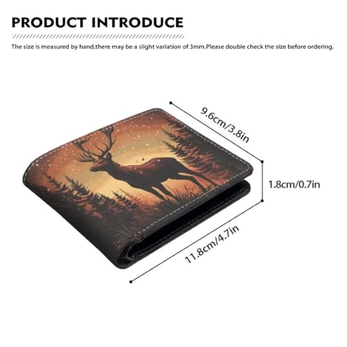 Image of Coldinair Elk Teen Boys Wallet Galaxy Forest Kids Wallet for Teen 9-12 /8-12 /12-14 PU Leather Bifold Rfid Blocking Wallet Slim Coin Purses for Men,Boy,Teen