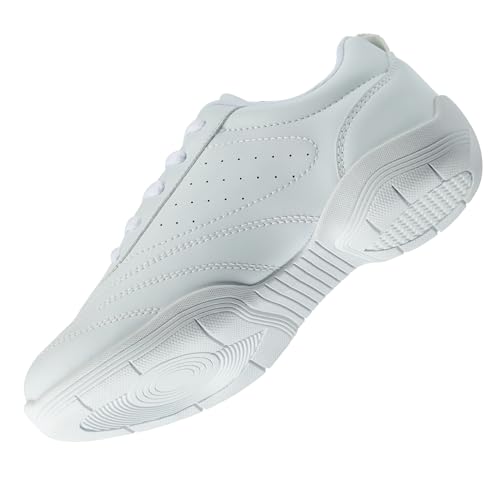Image of Cheer Shoes Girls White Dance Shoes Youth Cheerleading Sports Training Athletic Comfortable Shoes Flats Girl