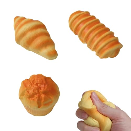 パンスクイーズおもちゃ スクイーズ パン おもちゃ ぷにぷにスクイーズ やわらかい 極上のふわふわパン 玩具 かわいい 面白い スクイーズ おもちゃ 写真撮影用小道具 子供 大人用 3個-A