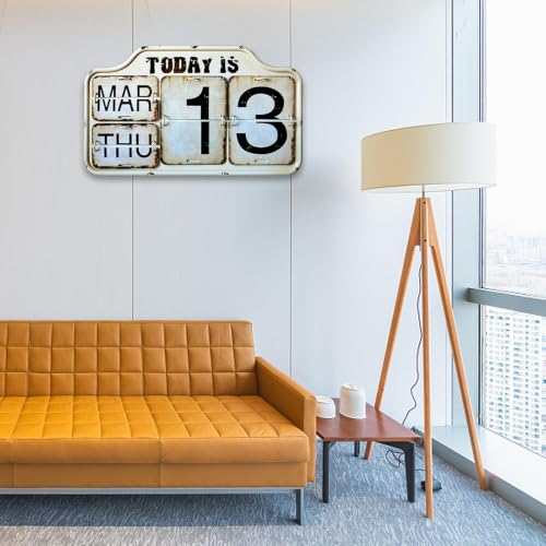 Objet déco rétro fer calendrier perpétuel chic pour comptoir - 4