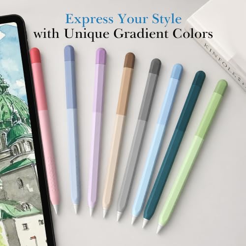 Image of Delidigi for Apple Pencil Pro (2024) & Apple Pencil 2nd Generation Case | Gradient Color Design Silicone Sleeve Cover, Comfortable Grip, Magnetic Charging Compatible, Double Tap Support
