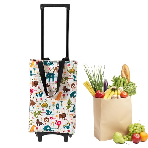 De Compras - Plegable Utilitario Portátil Impermeable | Diseño Ligero De Cuatro Ruedas De 45x30 Cm | Ideal para Comestibles, Lavandería Y Entrega A Domicilio, Uso En Casa, Apartamento De V