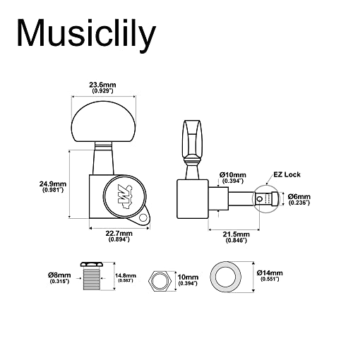 Wilkinson WJN03 3L3R EZ-Lok Guitar Tuners Machine Heads 1:19 Ratio Tuning Pegs Keys for Epiphone Les Paul SG Electric or Acoustic Guitar - Image 2