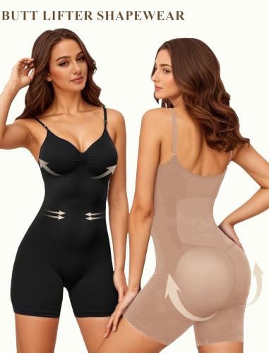 JEKAOYI Women's Shapewear Bodysuit Mid Thigh Tummy Control Body Shaper - image 4