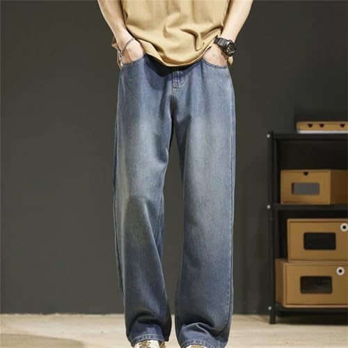 Men's Spring Fall Jeans – Thin Soft Straight Loose Denim Pants, Casual Fashion Streetwear4