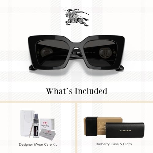 BURBERRY Daisy BE4344 Square Sunglasses For Women +BUNDLE with ACCESSORY EYEWEAR KIT2