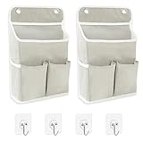 Foonary 2 organizer da appendere con 4 ganci, in tessuto, con tasche, impermeabile, pieghevole, per bagno, camera da letto, ufficio, camper