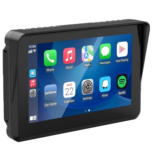 Aboiled GPS para moto con pantalla táctil CarPlay, CarPlay inalámbrico y estéreo portátil de Android Auto, 5' impermeable, Bluetooth dual