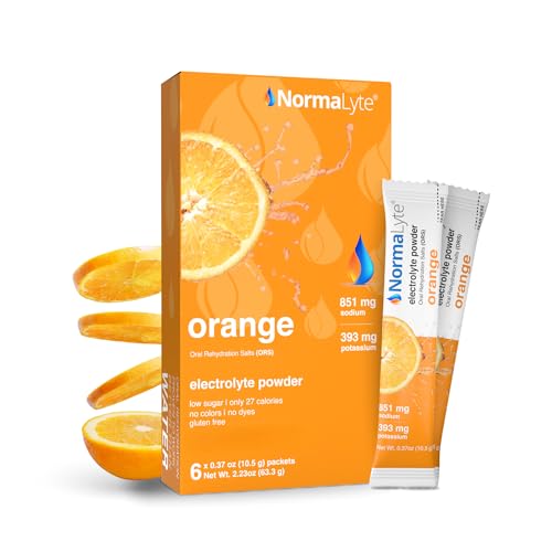 Image of NormaLyte Orange Electrolyte Powder Packets, Hydration Stick, 6 Count