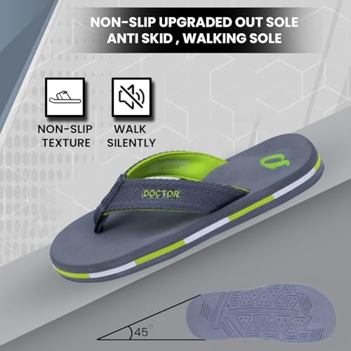 Image of DOCTOR EXTRA SOFT Men's Classic TPR Slippers with Cushion FootBed for Adult| Comfortabl &Light Weight|Stylish & Anti-Skid|Orthopedic Casual Durable Waterproof Everyday Dr.Flip Flops Gents & Boys D-35