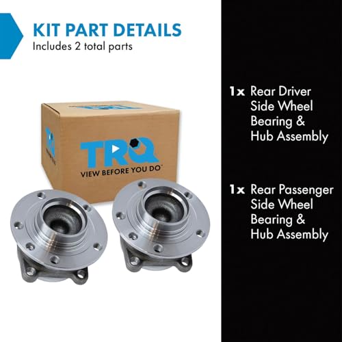 Image of TRQ Rear Left and Right Wheel Bearing and Hub Assembly Set 2 Piece Compatible with 2014-2022 Jeep Cherokee FWD 2015-2017 Chrysler 200 FWD