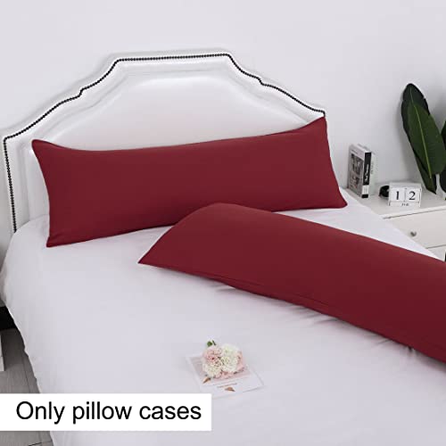 Taie d'oreiller de corps bordeaux 50x137 cm en microfibre lot de 2 - 5